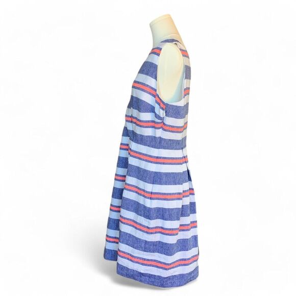 Vineyard Vines Linen Blend Striped Fit & Flare Sleeveless Dress Size 14 - Picture 7 of 9